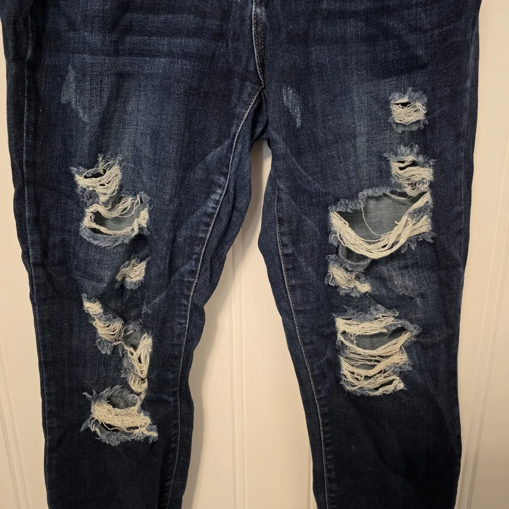 Judy Blue Distressed Skinny Jeans 14W High Stretch Cool Girl Denim - Picture 8 of 10